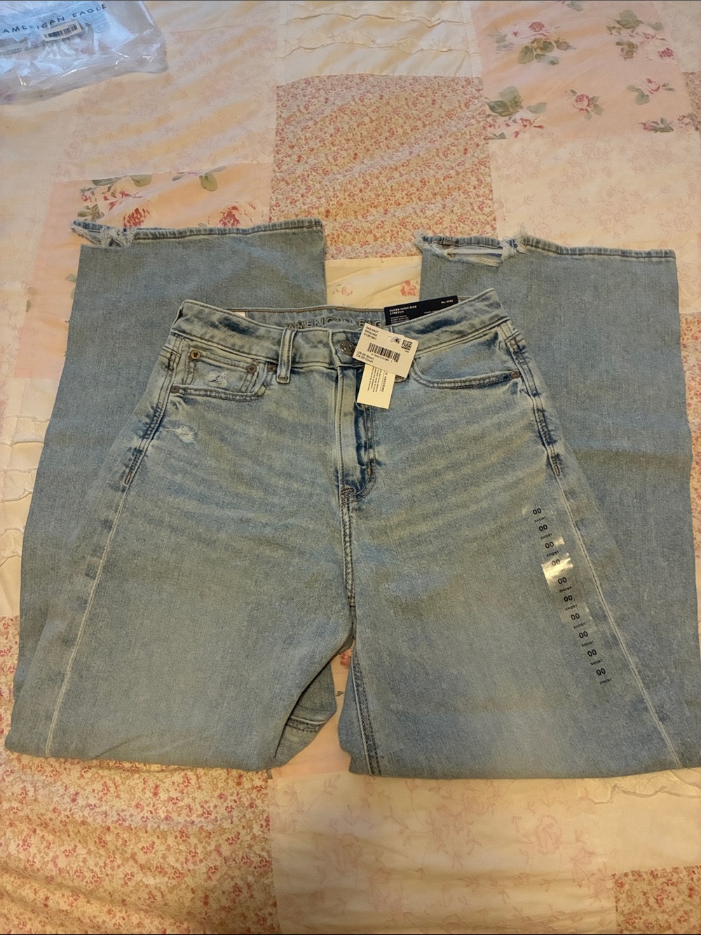 American Eagle Dreamy Drape-Baggy Wide Leg Jeans-NWT-Size 00